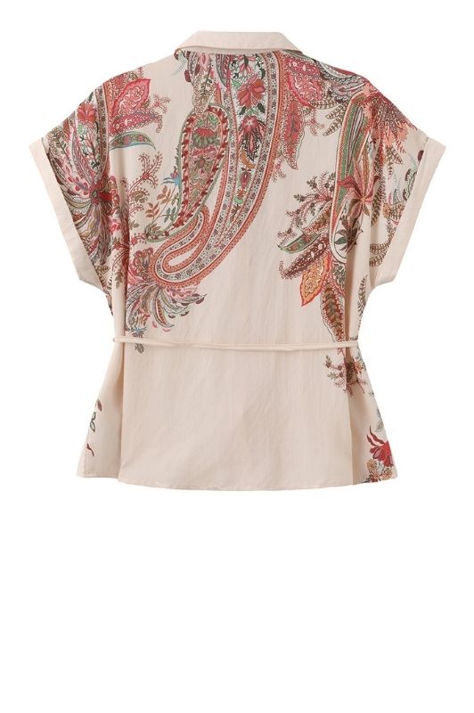 Luxzuz Violet bluse I Offwhite viskose skjorte med paisleyprint
