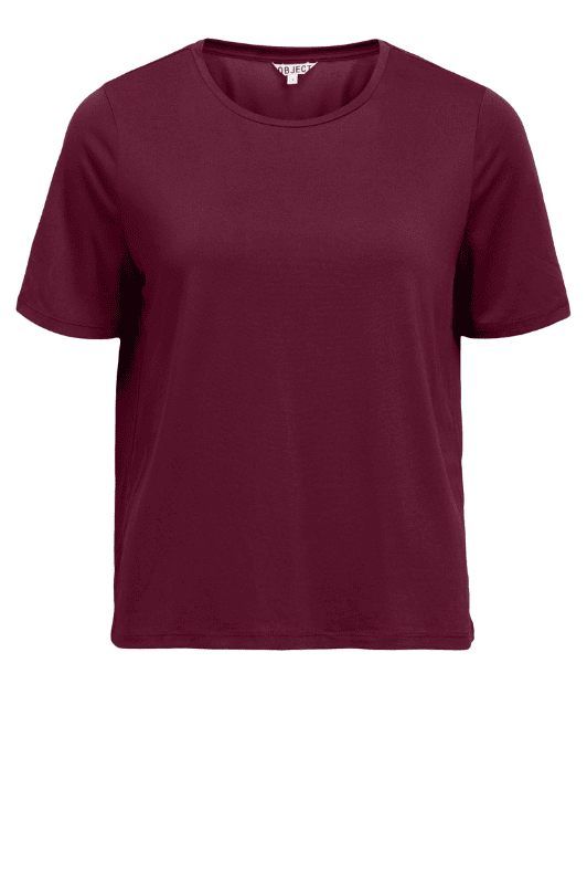 Object Annie t-shirt i bordeaux tencel