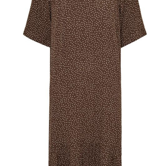 Ofelia Mio kjole I Brun prikket kjole i viskose I Dresslab