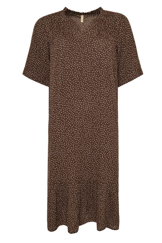 Ofelia Mio kjole I Brun prikket kjole i viskose I Dresslab