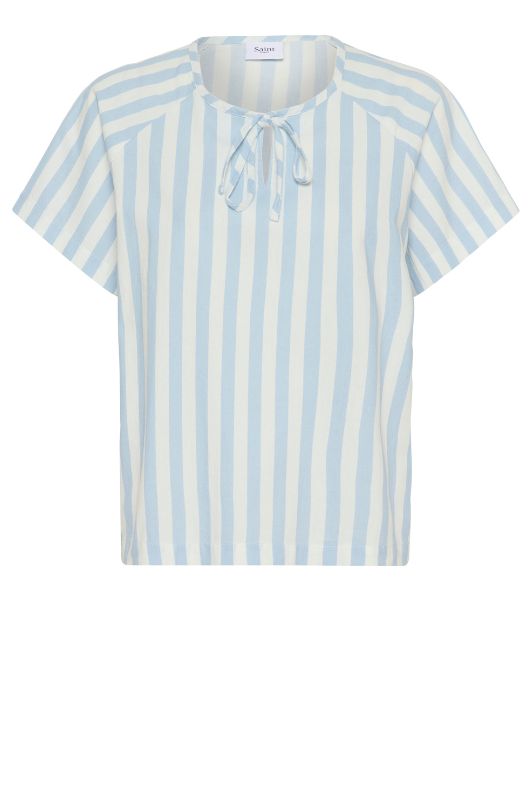 Saint Tropez Zalinda blouse | Sommerbluse i lyseblå striber