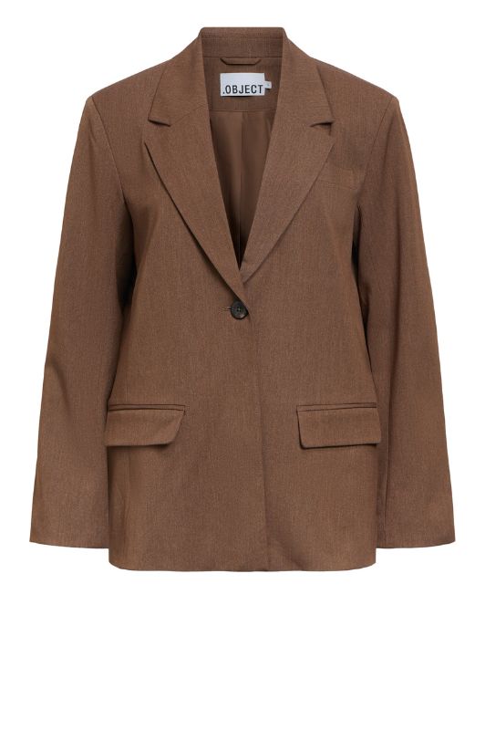 Object Lisa blazer i brun melange I Dresslab