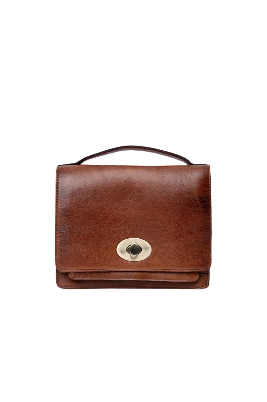 Re:Designed Alba skuldertaske | Crossover i cognacfarvet skind