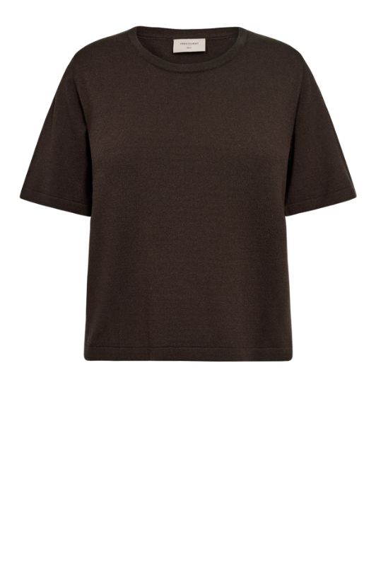 Freequent Rose pullover I Kortærmet strikbluse i brun
