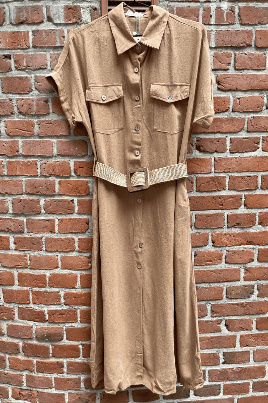 Atelier Paris basis kjole cognac