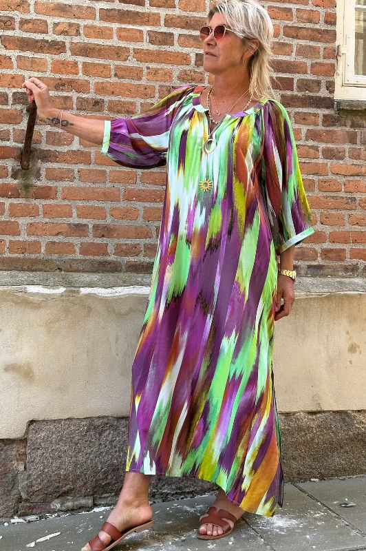 PRE ORDER Gaspar Athen print kaftan | Flot multi print I Dresslab