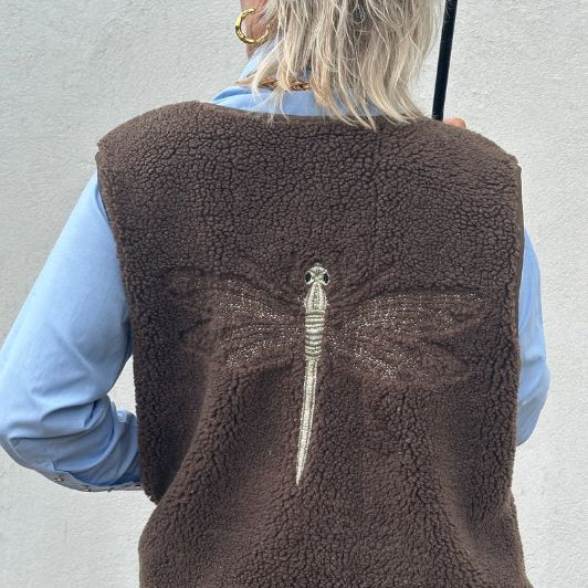 Gaspar Duffy vest I Cool teddy vest i brun