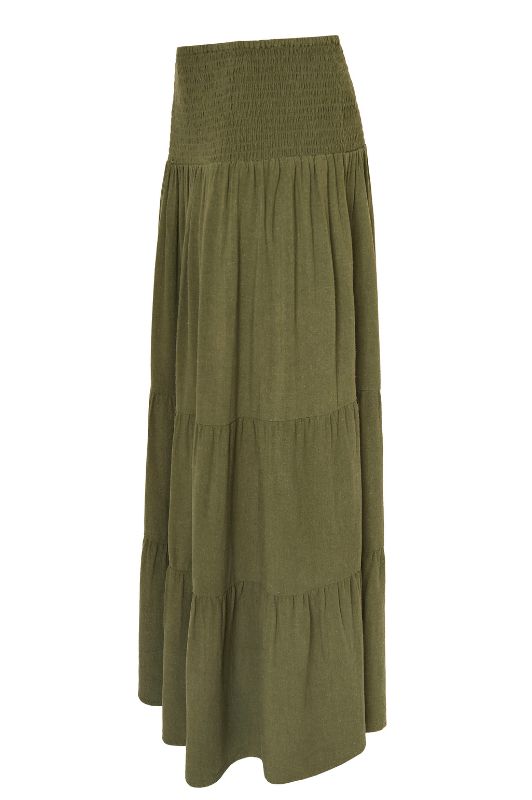 Ofelia Gira hør skirt | Hørnederdel i army I Dresslab