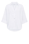 Freequent Lava shirt | Hørskjorte med v-hals i hvid I Dresslab