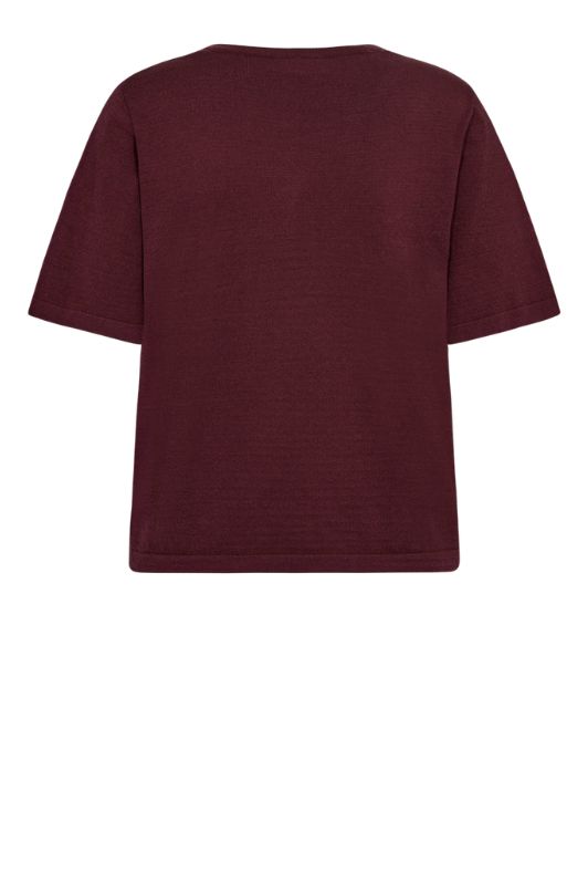 Freequent Rose pullover I Kortærmet strikbluse i bordeaux