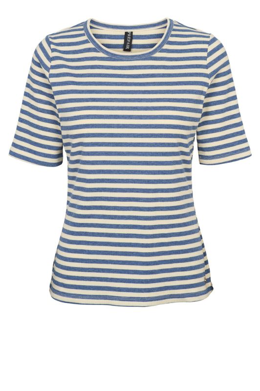 Prepair Beate t-shirt i Stribet kortærmet basis i blå strib I Dresslab