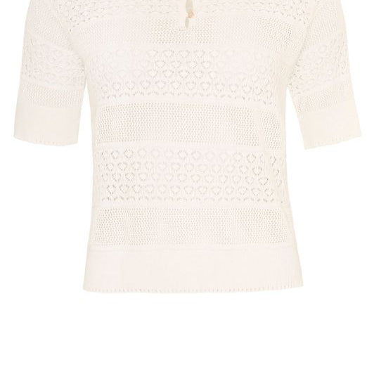 Ofelia Bree knit I Feminin strikket bluse i creme