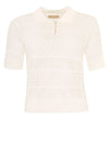 Ofelia Bree knit I Feminin strikket bluse i creme