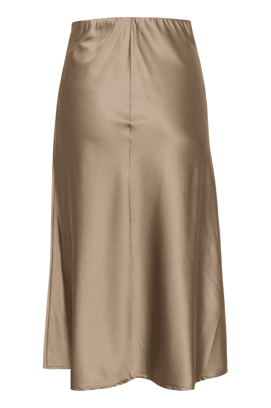 Saint Tropez Disa skirt | Smuk satin midi nederdel | Lys brun
