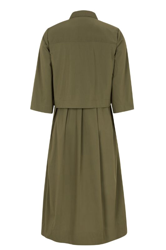 Tooday Amara dress I Kjole i a-shape med skjortelook I Army