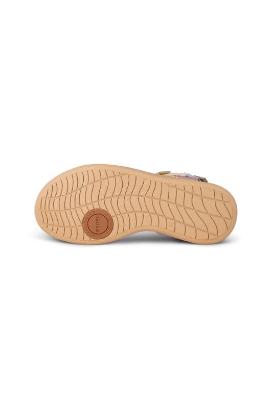 Woden Line sandal | Damesandal butter multi med Natural Soft sål
