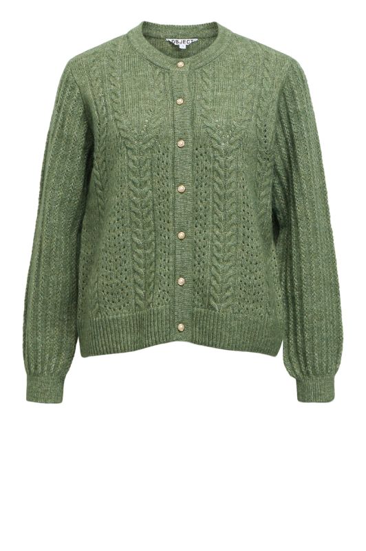 Object Flora knit I Cardigan i flot grøn