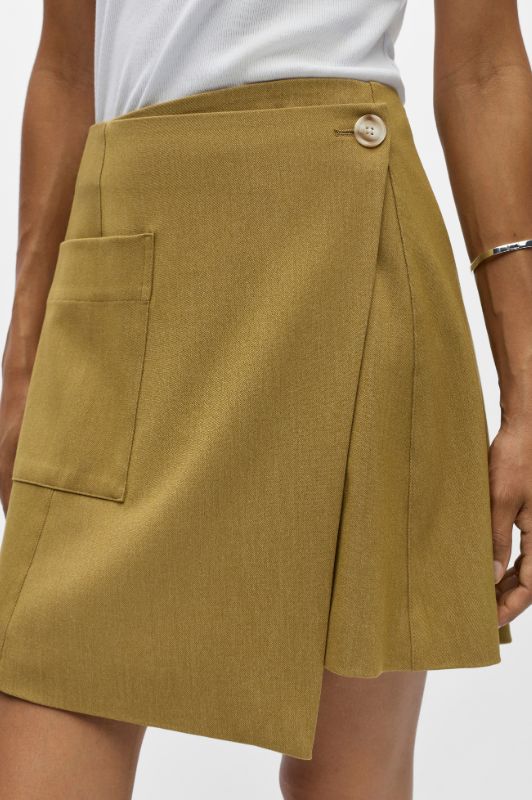 Object Lisa skirt I Kort asymmetrisk nederdel i khaki