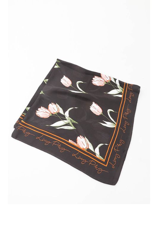 Atelier Paris I Farverigt tørklæde med tulipan print