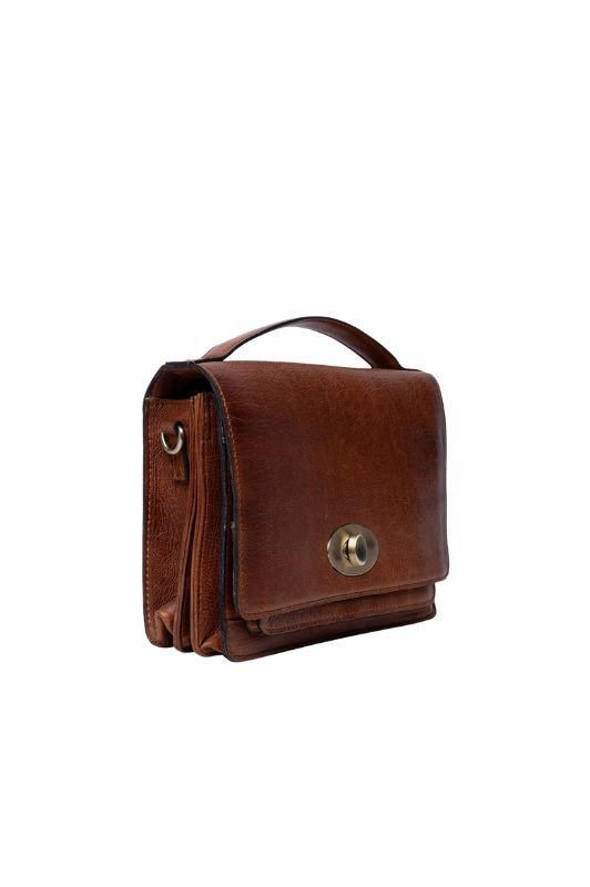 Re:Designed Alba skuldertaske | Crossover i cognacfarvet skind