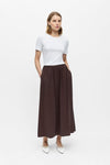 Object Fia midi skirt I Cool klassisk nederdel med lommer i brun