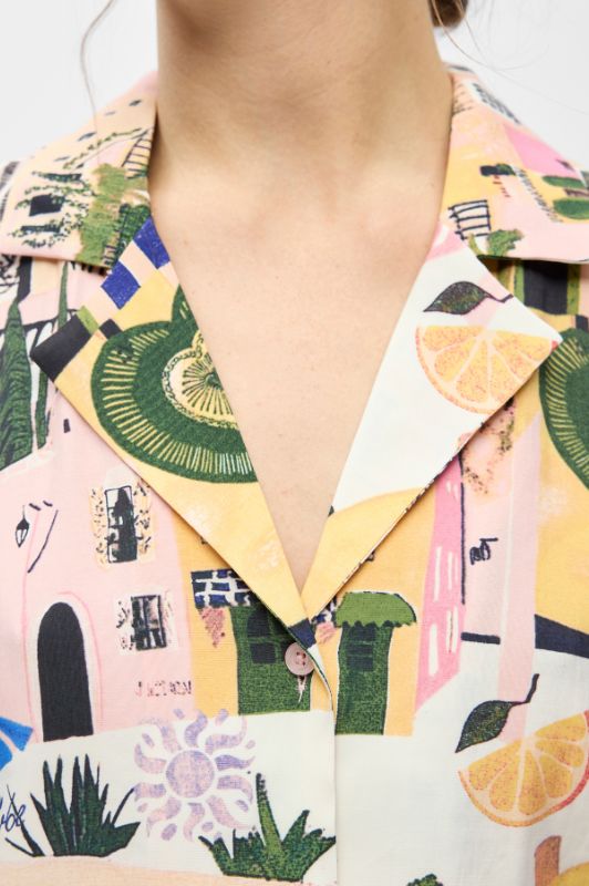 Object Martha skjorte i sjovt farverigt print I Dresslab