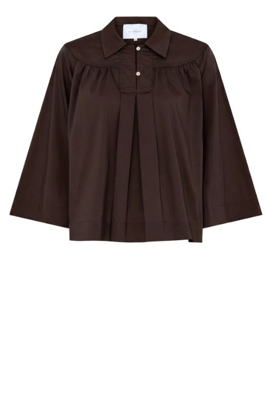 La Rouge Vilma shirt | Basic skjorte med feminint look mørkebrun