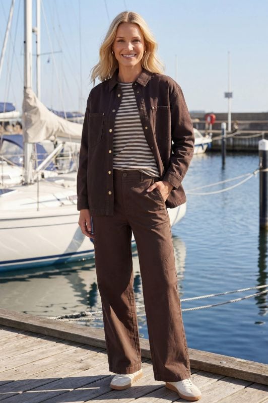 Prepair Rachel pants I Straigt look buks i mørkebrun