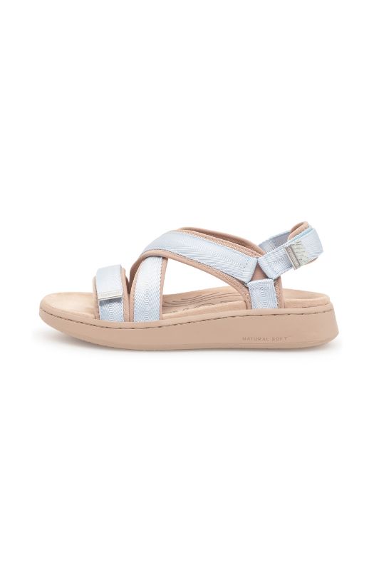 Woden Line cross sandal | fleksibel sandal i lyseblå I Dresslab