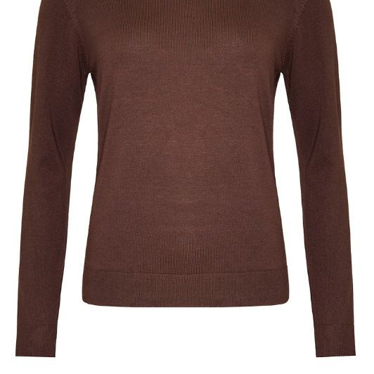 Ofelia Fri turtleneck viskose strik pullover I Brun
