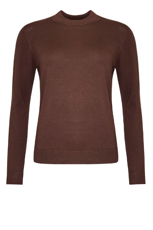 Ofelia Fri turtleneck viskose strik pullover I Brun