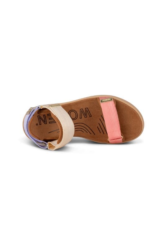 Woden Line sandal | Damesandal butter multi med Natural Soft sål