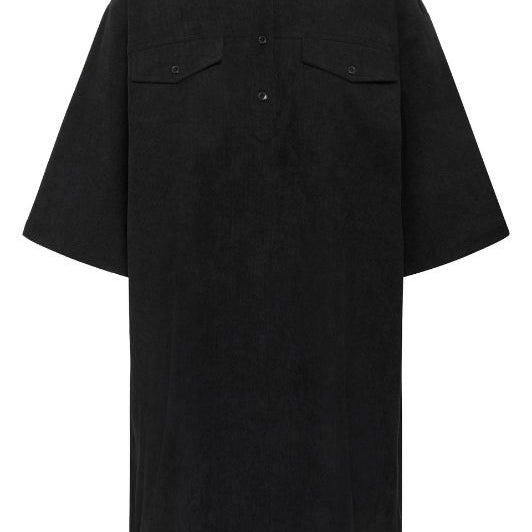 Saint Tropez Magnille dress | Sort fløjlskjole med korte ærmer