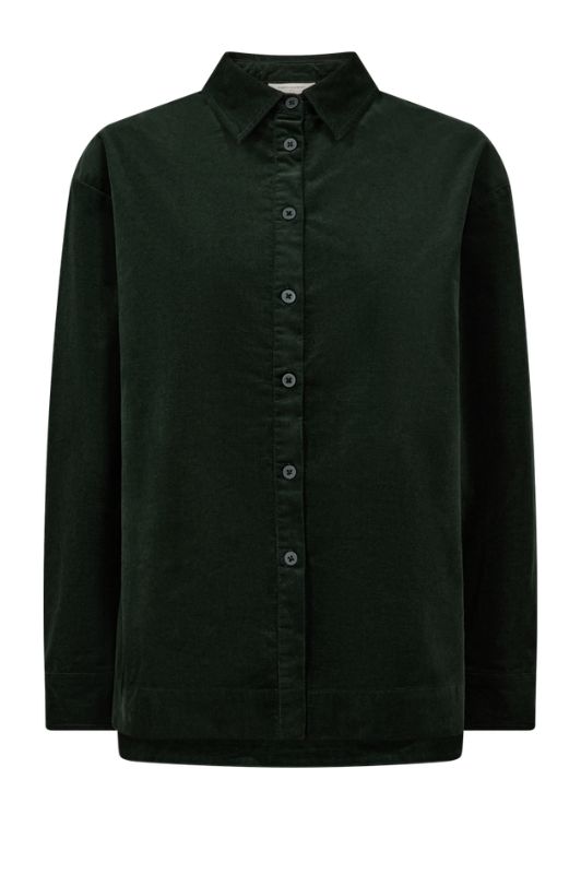 Freequent Olana shirt I Skjorte i flaskegrøn fløjl