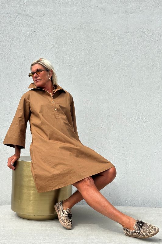 Gaspar Haiti dress | A-shape camel kjole I Dresslab