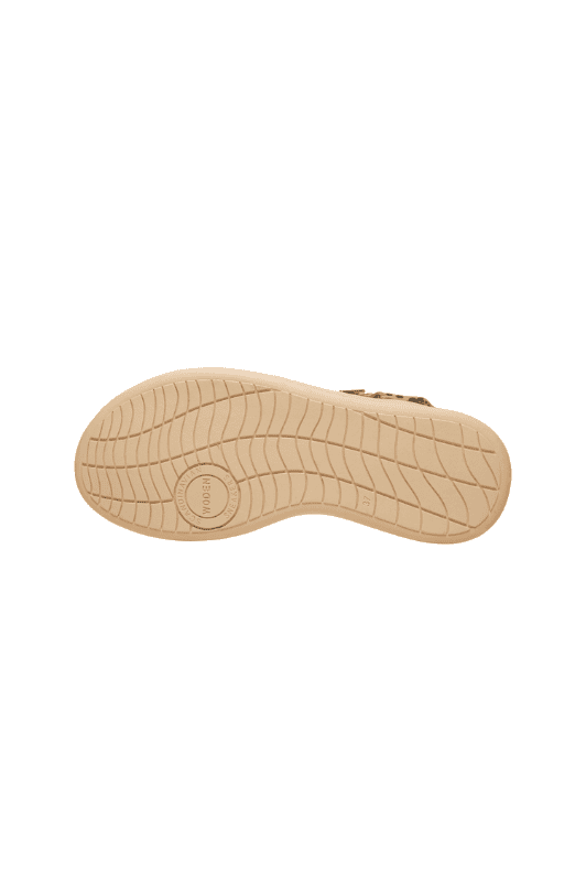 Woden Line sandal | Damesandal i leopard ruskind Natural Soft sål