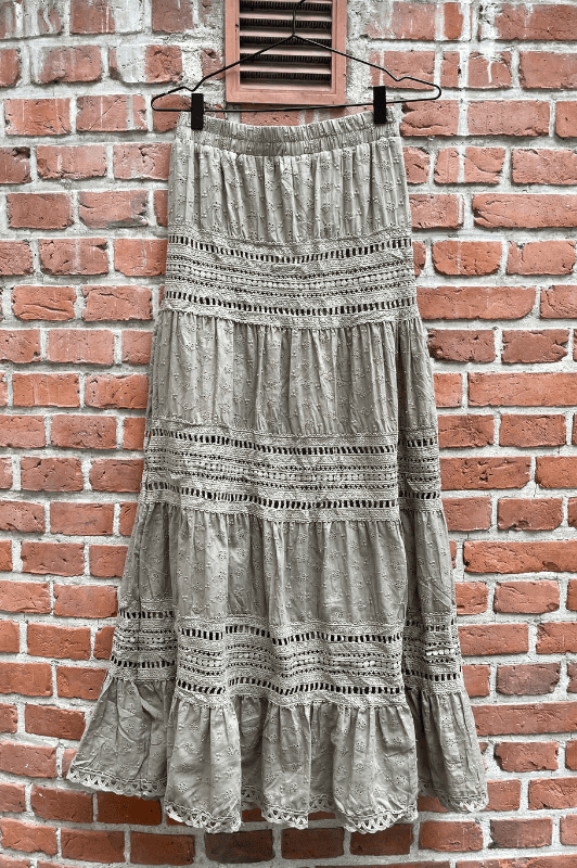 Atelier Paris chrochet nederdel khaki