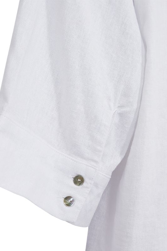 Freequent Lava shirt | Hørskjorte med v-hals i hvid I Dresslab
