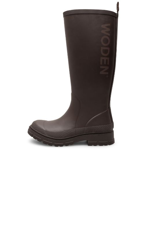 WODEN Le waterproof | Høj gummistøvle i chokolade brun