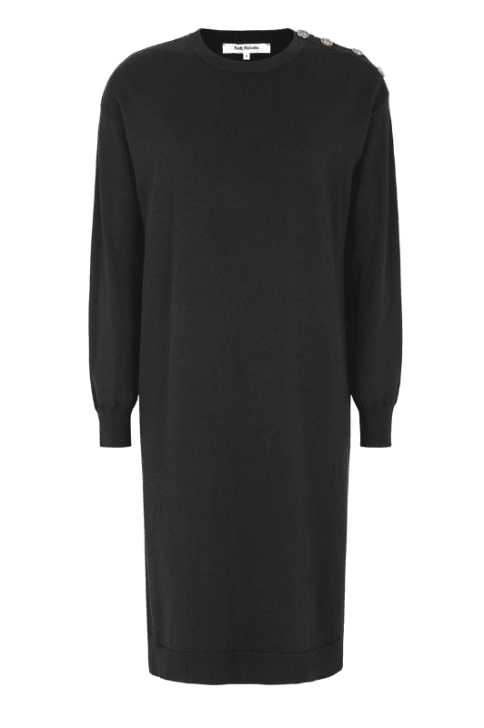 Soft Rebels Epira Dress | Strikkjole med knapper på skulderen I Sort