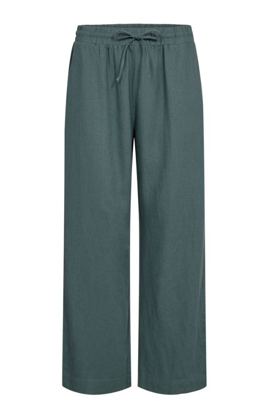 Freequent Lava ankle pant | Forestgrøn ankelbukser i hør