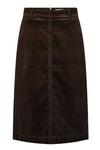 Freequent Cordy skirt | Chokoladebrun nederdel i fløjl