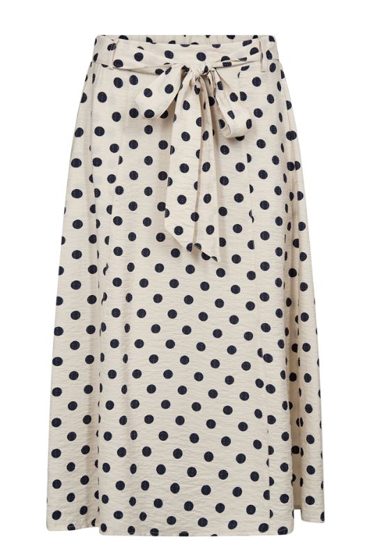 Freequent Alma skirt | Prikket nederdel i creme marine