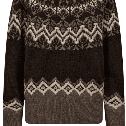 Freequent Merla strik pullover | Islænderstrik brun