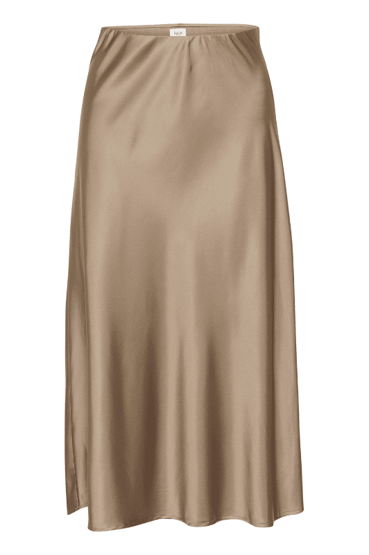 Saint Tropez Disa skirt | Smuk satin midi nederdel | Lys brun