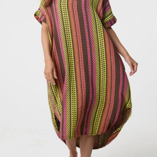 Studio West dress I Brun jaquard sommerkjole