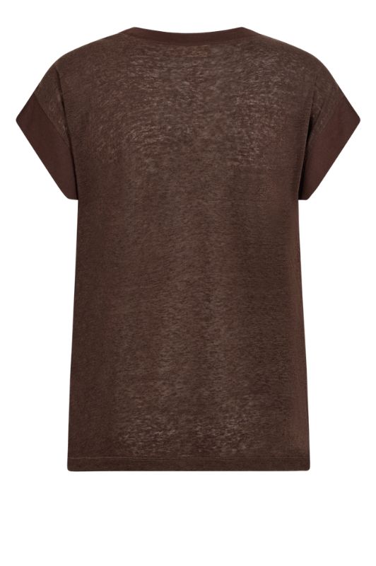 FreeQuent Lavina t-shirt | Cool sporty tee i mørkebrunI Dresslab