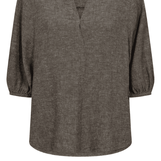Freequent Lava shirt | Feminin hørbluse i morel I Dresslab