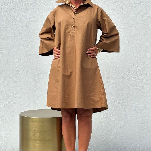 Gaspar Haiti dress | A-shape camel kjole I Dresslab