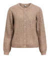 Object Flora knit I Cardigan i mørk sand